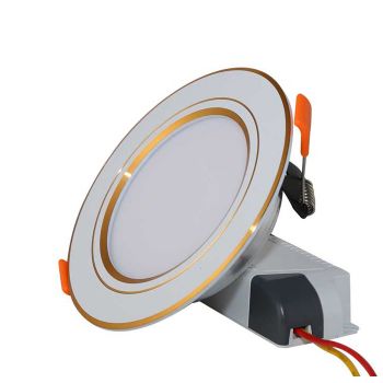 Đèn LED Âm trần Downlight 90/7W Viền Vàng